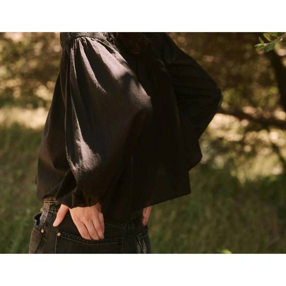 NEW THE GREAT. picturesque top in almost black - Picture 2 of 5